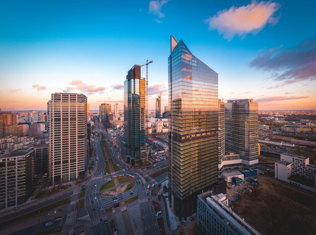 View of Skyliner and Warsaw skyline