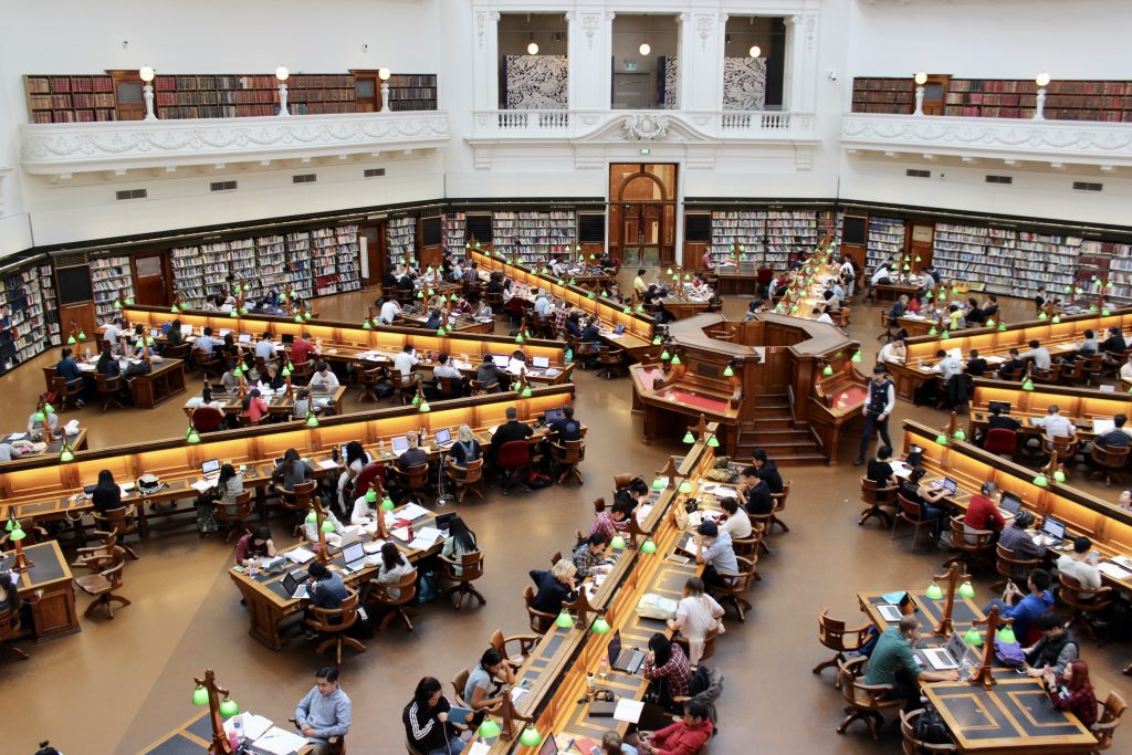 View inside a library