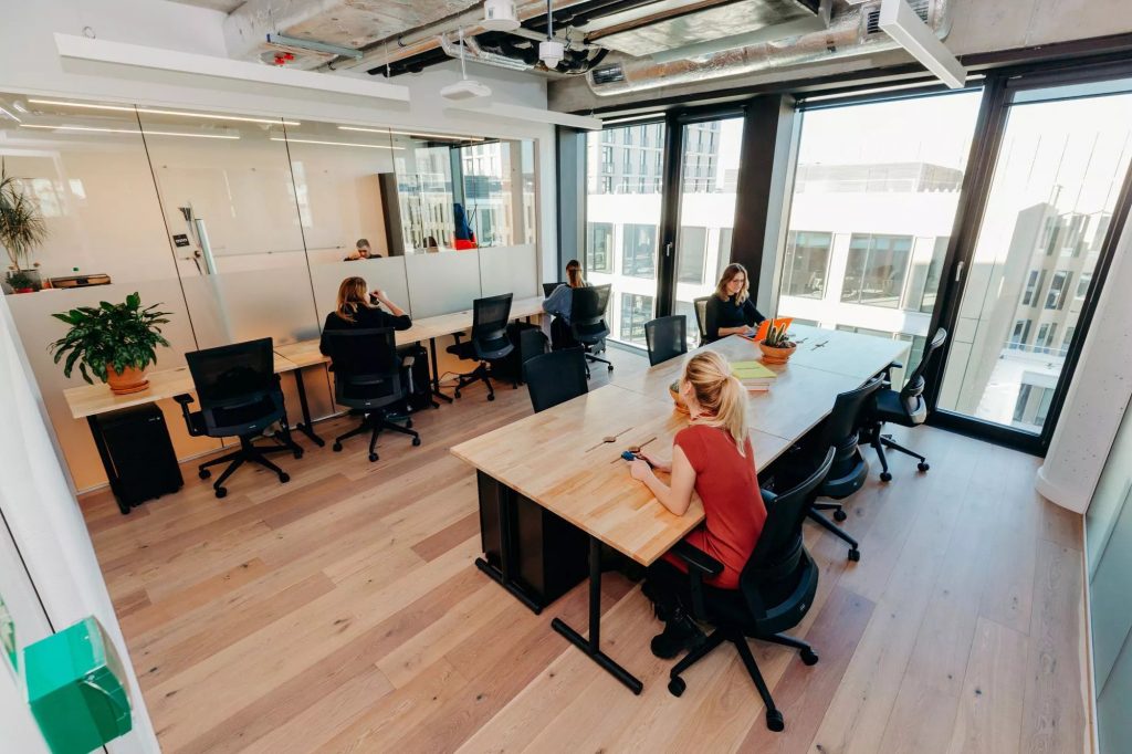 Interior of an office at at WeWork Browary office building located at Grzybowska 60, Wola, Warsaw 